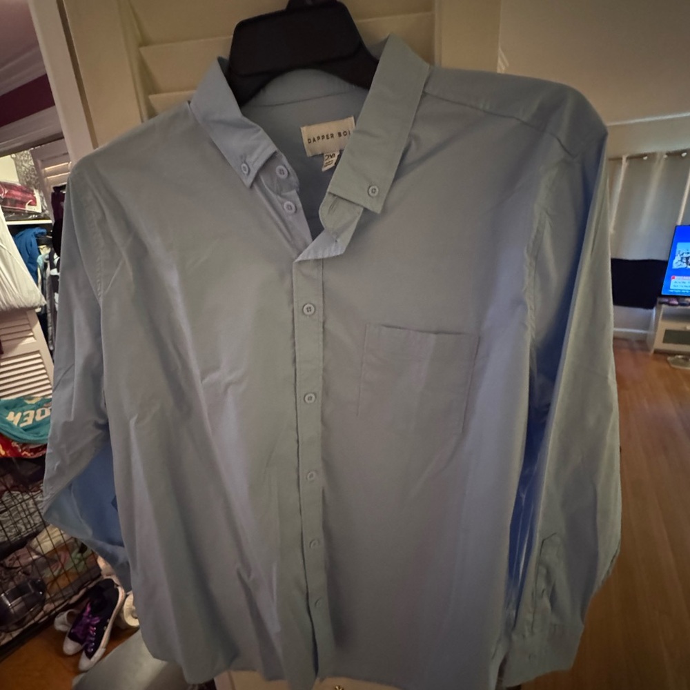 Dapper Boi Light Blue Essential Long Sleeve Button